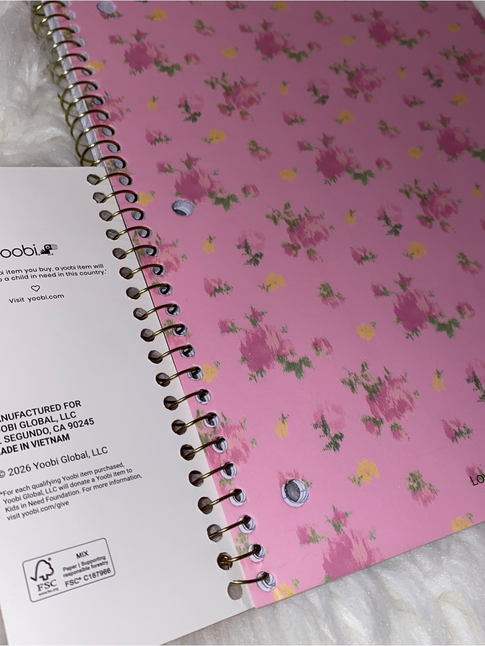 LoveShackFancy x Target - Yoobi Ikat Rose Wide Ruled 1 Subject Notebook 8"x 10.5 - Picture 2 of 4
